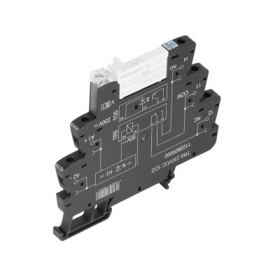 WEIDMULLER TRS 230VUC 1CO AU Moduł przekaźnikowy, 230 V UC ±10%, Zielona dioda LED, Prostownik, 1 zestyk przełączny (AgNi platerowane złotem) , 250 V AC, 6 A, złącze śrubowe, Przy 1123050000 /10szt./ (1123050000)